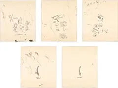 Jean-Michel Basquiat, Untitled (from Leonardo), 1983, The complete set of five screenprints in colors, on Okawara paper, the full sheets