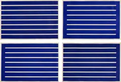 Donald Judd, Untitled (S. 251-54), 1991-94, The complete set of four woodcuts in French ultramarine blue, on Japanese laid Mitsuma paper, with full margins