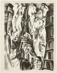 Robert Delaunay, La Tour (The Tower) (L. & P. 3), 1925, Lithograph, on cream Japan paper, with full margins