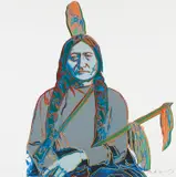 Andy Warhol, Sitting Bull, for Cowboys and Indians (see F. & S. 376), 1986, Unique screenprint in colors, on Lenox Museum Board, the full sheet