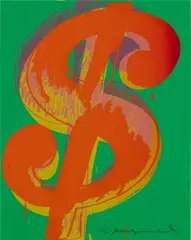 $ (1) (F. & S. 279) by Andy Warhol, 1982, Unique screenprint in colors, on Lenox Museum Board, the full sheet, sold Apr 2024
