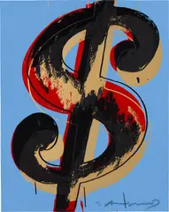 $ (1) (F. & S. A.276) by Andy Warhol, 1982, Unique screenprint in colors, on Lenox Museum Board, the full sheet, sold Apr 2024