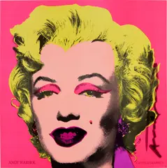 Marilyn (Castelli Graphics Announcement) by Andy Warhol, 1981, Offset lithograph in colors, on light cardstock, the full sheet, sold Apr 2024