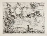 Marc Chagall, Les Amoureux dans le ciel à St-Paul (Lovers in the Sky in St. Paul), 1968, Etching, on wove paper, with full margins