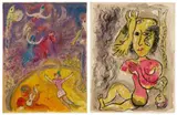 Marc Chagall, Le Cirque (The Circus): plates 23 and 26 (M. 512 and 515, see C. bks 68), 1967, Two lithographs in colors, on Arches paper, the full sheets