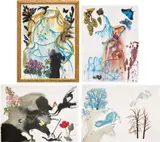 Fantasie des saisons (Les Saisons) (Fantasy of the Seasons, The Seasons) (M. & L. 1368-1371) by Salvador Dalí, 1972, The complete set of four lithographs in colors, on Arches paper, the full sheets, with text and justification in Japanes, sold Apr 2024
