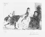 Pablo Picasso, La Célestine en action: Le Pigeon (Célestine in Action: The Pigeon), plate 100 from 347 Series (Bl. 1564, Ba. 1580), 1968, Etching, on Rives BFK paper, with full margins