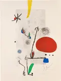 Joan Miró, Le Pèse-mouche (The Fly Scale) (D. 741), 1975, Etching and aquatint in colors, on Arches paper, the full sheet