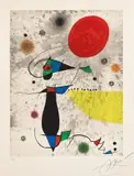 Joan Miró, L’Attrape-soleil (The Suncatcher) (D. 740), 1975, Etching and aquatint in colors with embossing, on Arches paper, with full margins