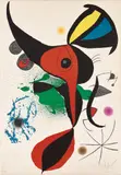 Oda à Joan Miró (Ode to Joan Miró): plate II (M. 904, see C. bks 175) by Joan Miró, 1973, Lithograph in colors, on Guarro paper, the full sheet, sold Apr 2024
