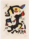 Miró. Peintures, Graphiques. (Miró. Paintings, Graphics.) (M. 1191) by Joan Miró, 1979, Lithograph in colors, on Arches paper, with full margins, sold Apr 2024