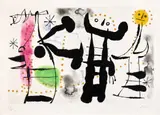 Joan Miró, Les Philosophes II (The Philosophers II) (D. 156), 1958, Aquatint in colors, on Rives BFK paper, with full margins