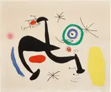 Joan Miró, La Biche chantant La Tosca (The Deer Singing Tosca) (D. 485), 1969, Etching, aquatint and carborundum in colors, on Mandeure rag paper, with full margins