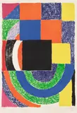 Sonia Delaunay, Carré noir (Black Square), 1969, Lithograph in colors, on Rives BFK paper, with full margins