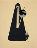 Man Ray, Métronome (Objet indéstructible), 1970, Screenprint in black and grey, on transparent paper, with margins
