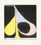 Richard Diebenkorn, Tri-Color Spade, from Five Spades, 1982, Etching and aquatint in colors, on Rives BFK paper, with full margins