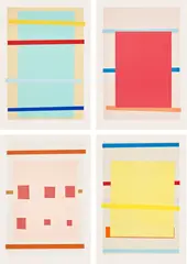 Untitled: four plates by Imi Knoebel, 1996, Four lithographs in colors with hand-stenciling, on Somerset Velvet paper, with full margins, sold Apr 2024
