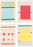 Imi Knoebel, Untitled: four plates, 1996, Four lithographs in colors with hand-stenciling, on Somerset Velvet paper, with full margins