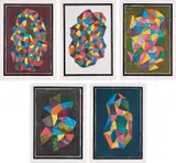 Sol LeWitt, Complex Forms (K. 1989.09), 1989, The complete set of five etching and aquatints in colors, on Arches paper, with full margins