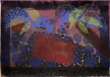 Howard Hodgkin, For Bernard Jacobson (H. 38), 1977-79, Lithograph in colors with hand-coloring in black gouache, pochoir in colors and yellow wax crayon, on two sheets of cream Arches paper dyed blackish-purple before printing (as issued), the full sheets