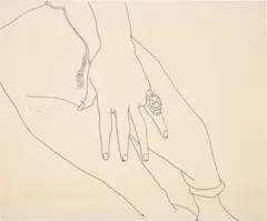 Andy Warhol, Torso with Hand, c. 1955, Unique ballpoint pen drawing, on thin wove paper
