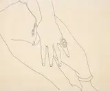Torso with Hand by Andy Warhol, c. 1955, Unique ballpoint pen drawing, on thin wove paper, sold Apr 2024