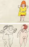 Andy Warhol, In the Bottom of My Garden: two plates (F. & S. IV.104A-105A), c. 1956, Double-sided offset lithograph with hand-coloring in watercolor, on one sheet of wove paper, the full sheet, framed