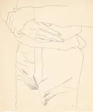 Unidentified Male (Torso with Hands) by Andy Warhol, 1957, Unique ballpoint pen drawing, on wove paper, sold Apr 2024