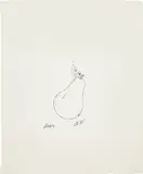 Andy Warhol, Pear, c. 1957, Unique blotted ink line drawing, on wove paper