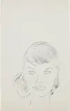 Andy Warhol, Female Head, c. 1957, Unique blotted ink line drawing, on wove paper