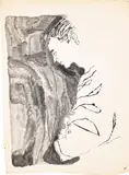 Andy Warhol, Profile Upper Torso, c. 1957, Unique black ink and blotted ink line drawing, on wove paper