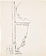 Andy Warhol, Profile Upper Torso, c. 1957, Unique blotted ink line drawing, on wove paper