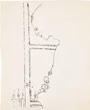 Andy Warhol, Profile Upper Torso, c. 1957, Unique blotted ink line drawing, on wove paper