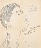 Andy Warhol, Studies for a Boy Book (Bodley Gallery Announcement), c. 1956, Offset lithograph, on thin wove paper, the full sheet, folded (as issued)