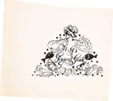 Untitled (H & G's Gourmet Guide) by Andy Warhol, 1962, Unique black ink rubber stamp print with hand-painted additions, on Strathmore card stock, sold Apr 2024