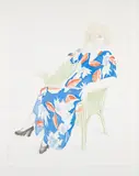 David Hockney, Celia in a Wicker Chair (M.C.A.T. 158), 1974, Etching and aquatint in colors, on Rives BFK paper, with full margins