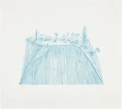 Estate 2 by Wayne Thiebaud, 1998, Etching and drypoint in blue, on Somerset paper, with full margins, sold Apr 2024