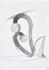 Thomas Scheibitz, Untitled, 2004, Unique pencil and blue ink drawing, on wove paper