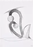Thomas Scheibitz, Untitled, 2004, Unique pencil and blue ink drawing, on wove paper