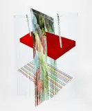 James Rosenquist, Sketch for Forest Ranger, from Ten from Leo Castelli, 1967, Screenprint in colors, on two sheets of fringed plastic film with Plexiglas, the full sheets