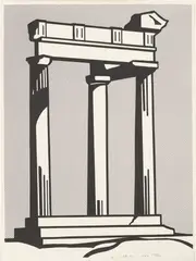 Temple (C. II.3) by Roy Lichtenstein, 1964, Offset lithograph in colors, on cream wove paper, with full margins, sold Apr 2024