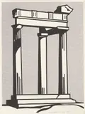 Roy Lichtenstein, Temple (C. II.3), 1964, Offset lithograph in colors, on cream wove paper, with full margins