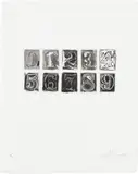 Jasper Johns, 0 – 9 (U.L.A.E. 155), 1975, Etching and aquatint, on Barcham Green paper watermarked J Johns , with full margins