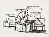 Philip Guston, Studio Forms (G. 877, S. 45), 1980, Lithograph, on Arches Cover paper, with full margins
