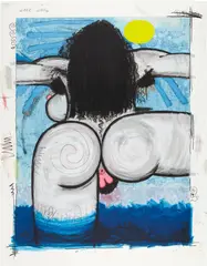 Carroll Dunham, Bather, 2013-16, Monumental screenprint in colors, on Lanaquarelle paper, the full sheet