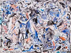 Love the reeling midnight through by Cecily Brown, 2023, Digital print in colors, on Somerset paper, the full sheet, contained in the original gray cardboard folio and gray card, sold Apr 2024