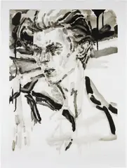 Elizabeth Peyton, David, 2017, Etching and aquatint, on Shikoku Surface gampi paper, with full margins