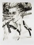 Elizabeth Peyton, David, 2017, Etching and aquatint, on Shikoku Surface gampi paper, with full margins