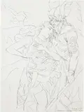 Elizabeth Peyton, Brunhilde and Wotan, 2010, Etching, on Magnani Pescia paper, the full sheet