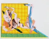 Christina Quarles, Laid Up, 2020, Screenprint in colors, on Somerset paper, the full sheet